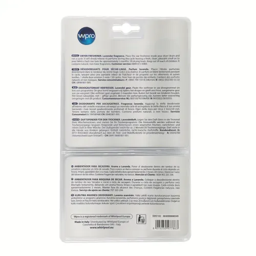 Désodorisant sèche-linge WPRO DeoStar Lavande x2 DDS102 vue détaillée