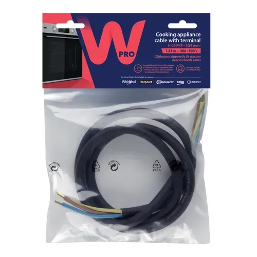 Câble électrique cuisson WPRO CCB 340/1 H05 RRF 3G4 vue 3/4