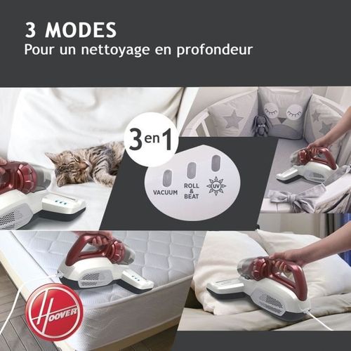 Aspirateur Matelas Et Tissus 500 W, Uv-c, Sans Sac, 3 Modes