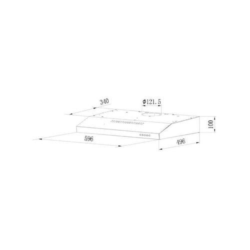 Hotte Visière 60cm 348m3/h Blanc - Rhc638/1rb
