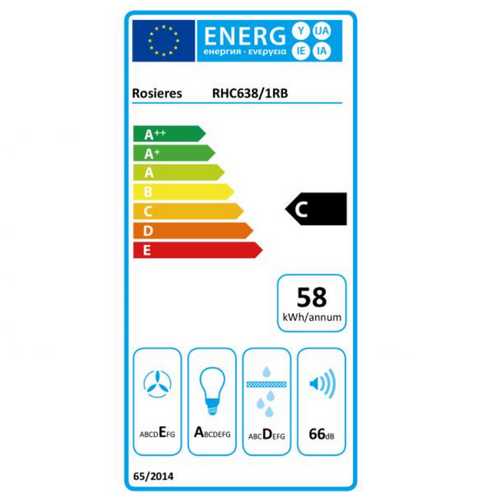 Hotte Visière 60cm 348m3/h Blanc - Rhc638/1rb