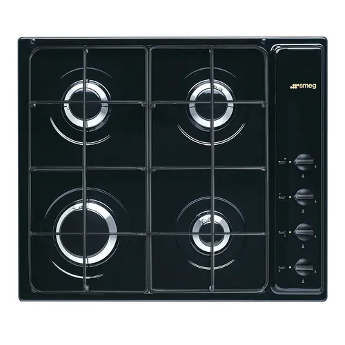 Table de cuisson gaz SMEG S64SN - 4 foyers - Noir