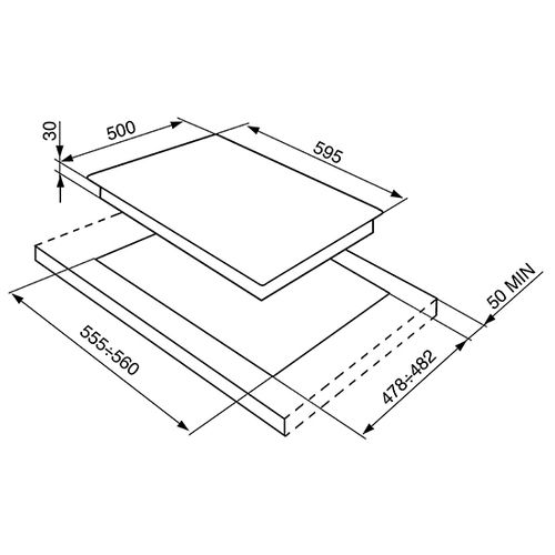 Table gaz SMEG SR964NGH 60cm noir