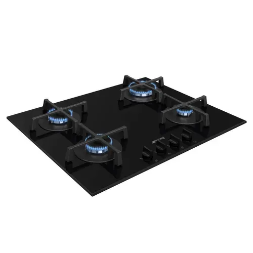 Table de cuisson gaz SMEG PV264B - 4 foyers - Noir