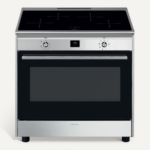 Piano de cuisson induction SMEG CG90CIXT 90 cm vue de face