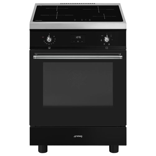 Cuisinière induction SMEG C6IMBLT2 4 foyers Noir vue de face