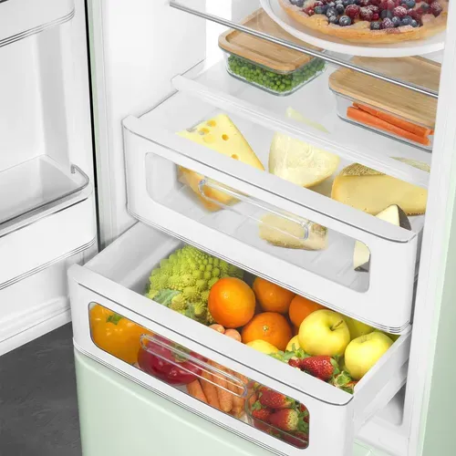 Combiné SMEG FAB32LPG6 331L Vert d'eau vue accessoires