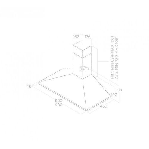 Hotte Décorative Murale 60cm 68db 395m3/h Inox Prf0091761b