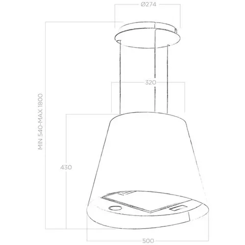 Hotte décorative ELICA JUNO BL/F/50 Noir 50 cm vue détaillée