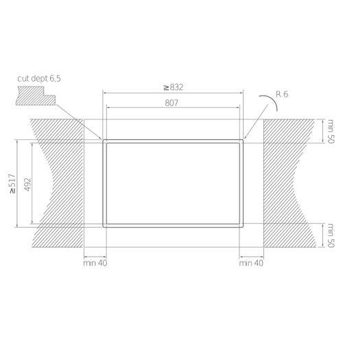 Table induction aspirante ELICA SWITCH GLOW BL/F/83
