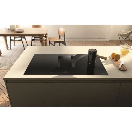 Table Induction 78 Cm Avec Hotte Centrale Intégrée, 4 Foyers, 7400 W