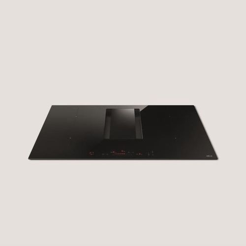 Table Induction 78 Cm Avec Hotte Centrale Intégrée, 4 Foyers, 7400 W