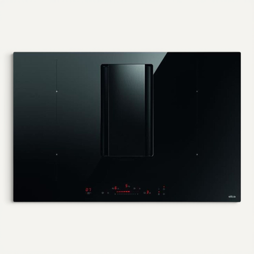 Table Induction 78 Cm Avec Hotte Centrale Intégrée, 4 Foyers, 7400 W