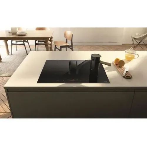 Table De Cuisson Induction 60 Cm Avec Hotte Intégrée, 4 Foyers, Verre Noir
