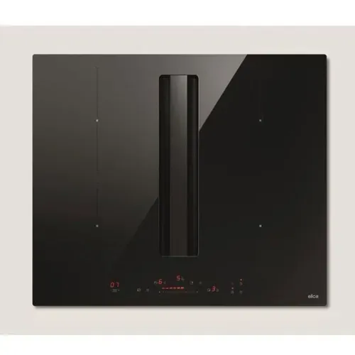 Table De Cuisson Induction 60 Cm Avec Hotte Intégrée, 4 Foyers, Verre Noir