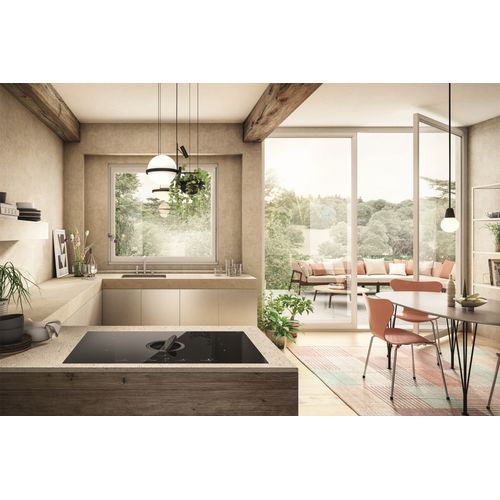 Table induction aspirante ELICA SWITCH GLOW EVO B/BO vue 3/4