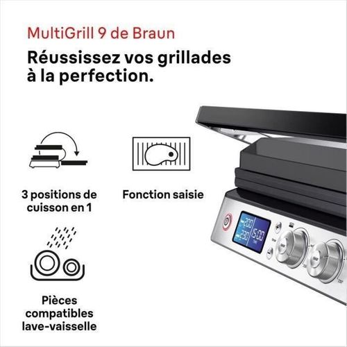 Braun Multigrill 9 Cg9040 - 2000w, 851 Cm², Grille + Plancha - Braun