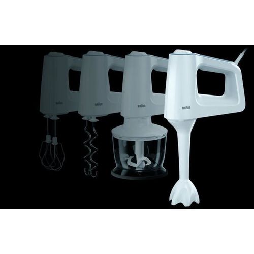 Batteur Fouet Inox Petrin Pied Plastique 500w 5vit   Braun - Hm3135wh