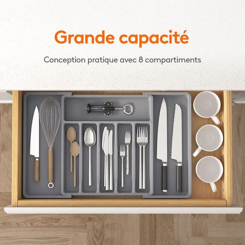Organiseur de bureau en bois avec 10 compartiments