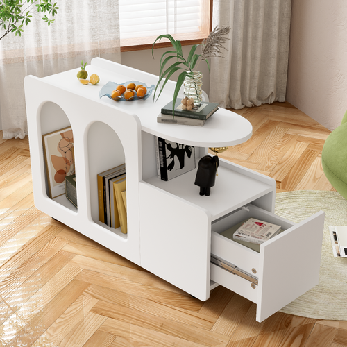 Armoire D'appoint Mobile Avec Roulettes - Meuble De Rangement Table - Chêne Sonoma 33x38x60 Cm - Pour Salon, Bureau, Imprimante