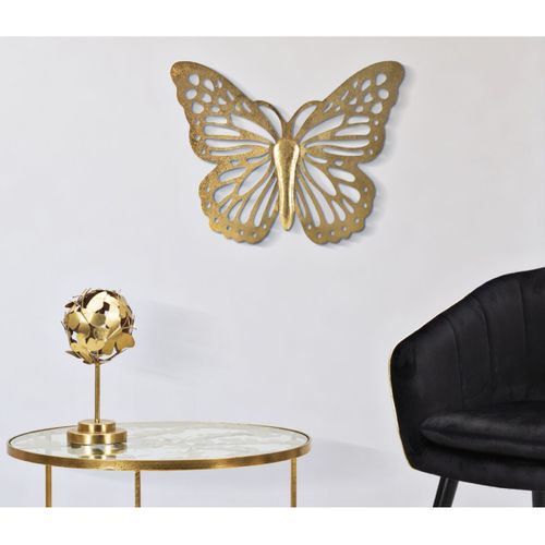 Décoration Murale En Métal "butterfly Uni" 43cm Or