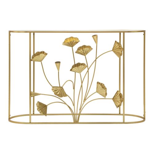Console Design En Métal "flow" 120cm Doré