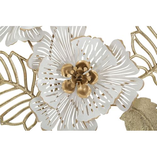 Décoration Murale En Métal "whity" 73cm Blanc et Or