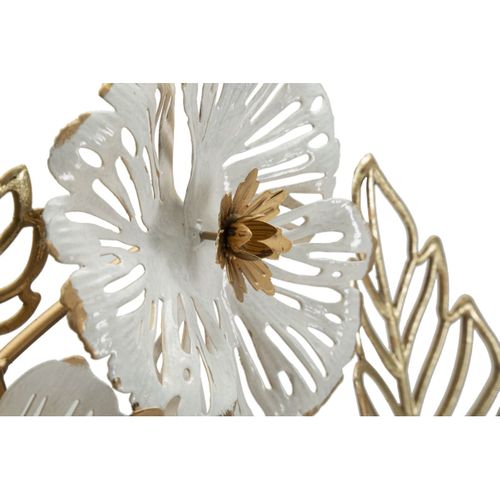 Décoration Murale En Métal "whity" 73cm Blanc et Or