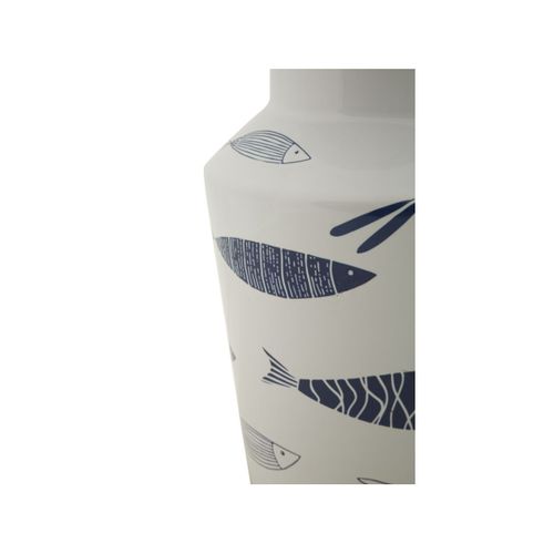 Vase Double En Céramique "poissons" 34cm Multicolore