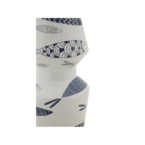 Vase Double En Céramique "poissons" 34cm Multicolore