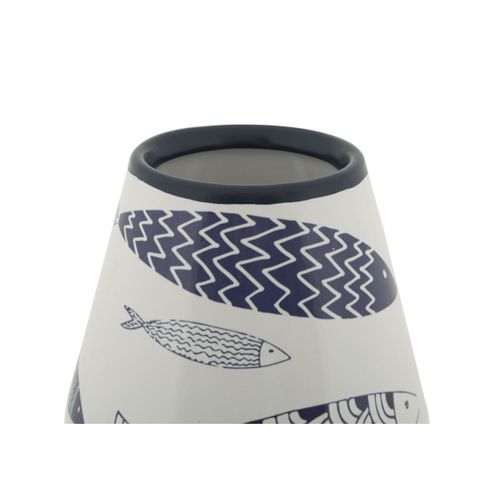 Vase Double En Céramique "poissons" 34cm Multicolore