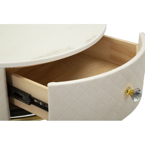 Coiffeuse D'appoint Design "vellit" 70cm Crème et Or