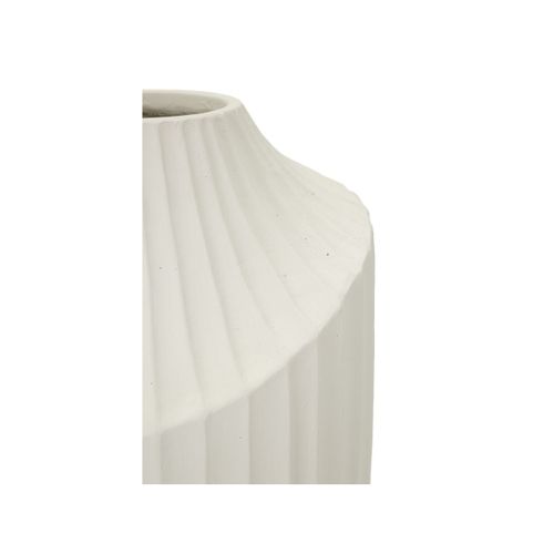 Vase Design Rainuré "ice" 38cm Crème