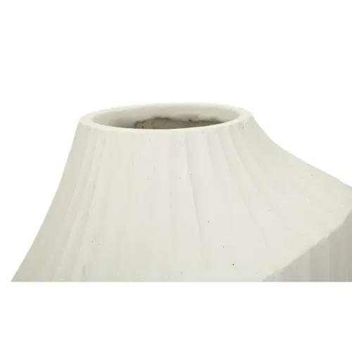 Vase Design Rainuré "ice" 38cm Crème