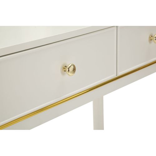 Coiffeuse Avec Miroir et Tabouret "camille" 120cm Blanc