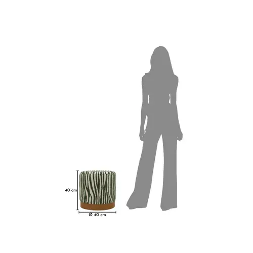 Pouf Imprimé Zèbre "savana" 40cm Vert