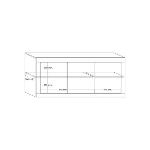 Buffet 3 portes L160cm BRIGHT blanc laqué vue détaillée