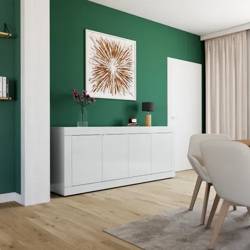 Buffet 4 portes L.207 BRIGHT blanc laqué