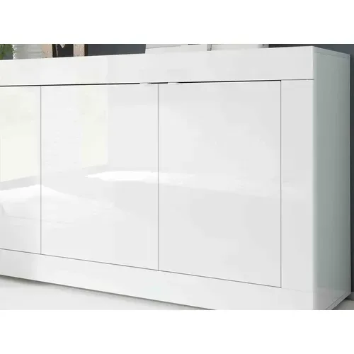 Buffet 4 portes L.207 BRIGHT blanc laqué vue détaillée