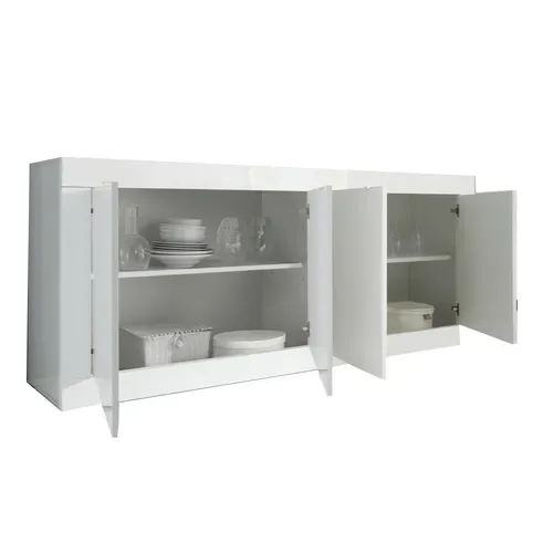 Buffet 4 portes L.207 BRIGHT blanc laqué