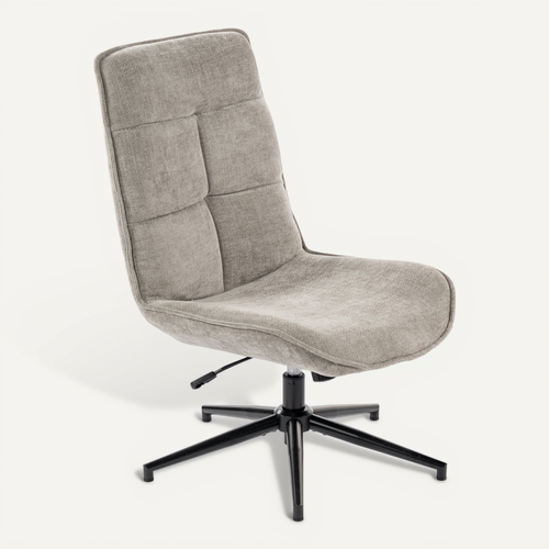 Fauteuil Salon Fonction D'inclinaison Pivotant Sur 360° Avec Dossier En Tissu Chenille Gris