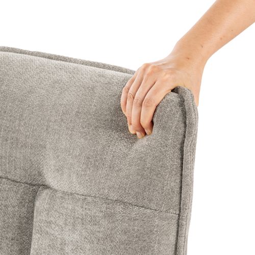 Fauteuil Salon Fonction D'inclinaison Pivotant Sur 360° Avec Dossier En Tissu Chenille Gris