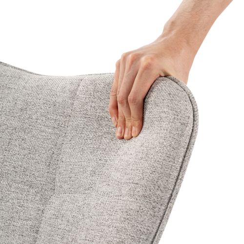 Fauteuil De Salon Scandinave Avec Accoudoirs Pied Bois Massif Rembourré En Tissu Gris