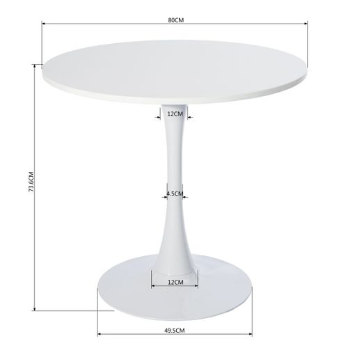 Table à manger ronde blanche avec 2 chaises vert foncé style moderne pieds en métal noir