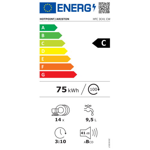 Lave-vaisselle 60cm 14 Couverts 41db Blanc Hfc3c41cw