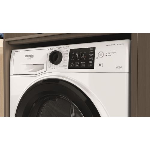 Lave-linge hublot séchant HOTPOINT NDB8635KFR 8/6kg Blanc