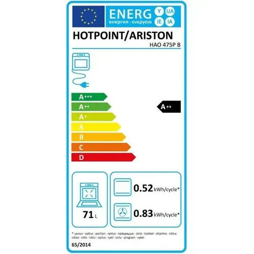 Four Encastrable Pyrolyse Hydrolyse Verre Noir 71L Chaleur Tournante A++ - Hao475pb