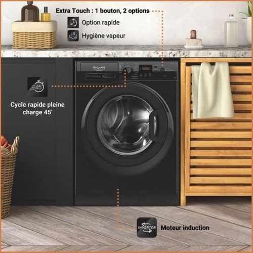 Lave-linge Hublot  Ns11469fbkfr -  11 Kg - Induction - L60cm - 1400 Trs/min - Classe à - Noir