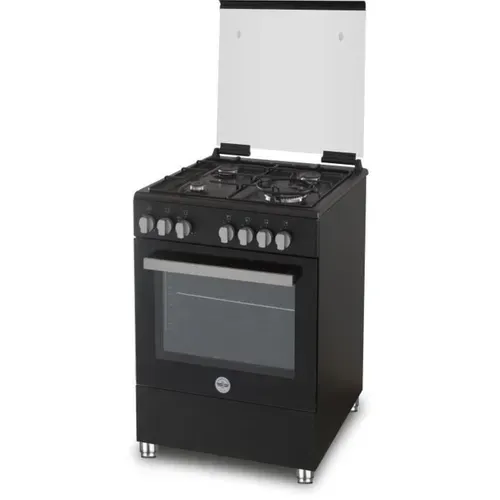 Cuisinière Gaz 60 Cm 4 Foyers 10,35 Kw Noir - Four 63 L Classe A