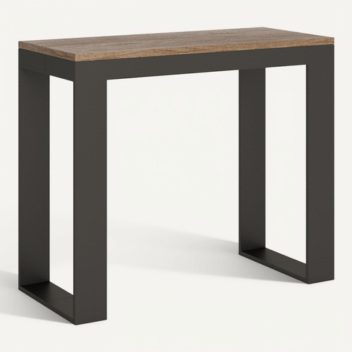 Console Extensible 90x40/196 Cm Tecno Evolution Small Chêne Nature Cadre Anthracite